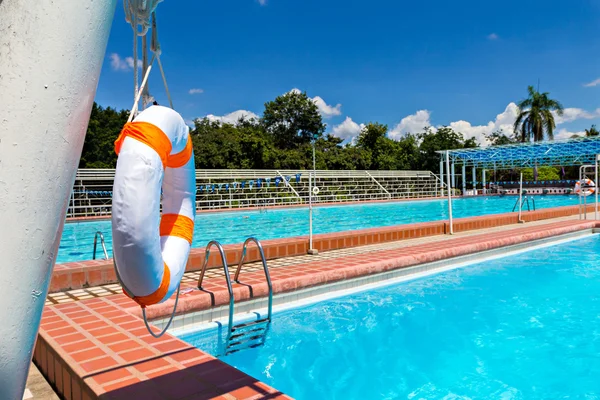 Life buoy in swimming pool