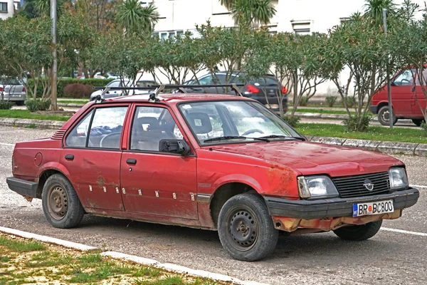 Car crushed on the road after the accident