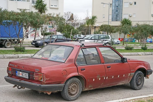 Car crushed on the road after the accident