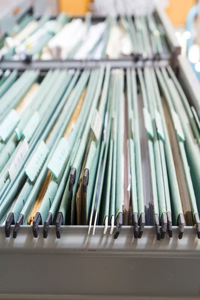 File folders in a filing cabinet