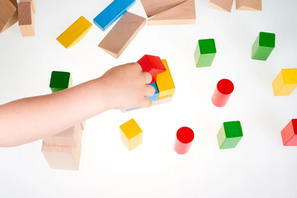 Colorful wooden building blocks