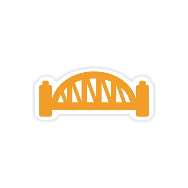 Paper sticker Australian bridge on white background