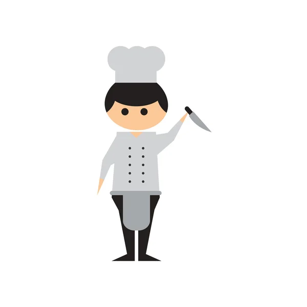 Flat web icon on white background Man cook