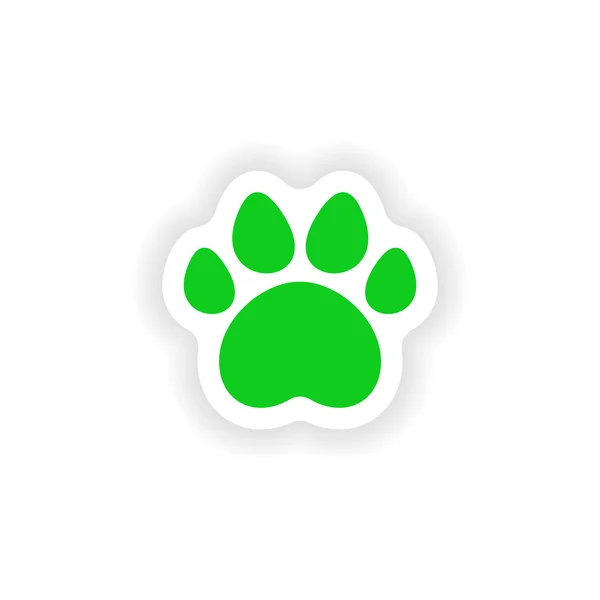 Icon sticker realistic design on paper traces of animals