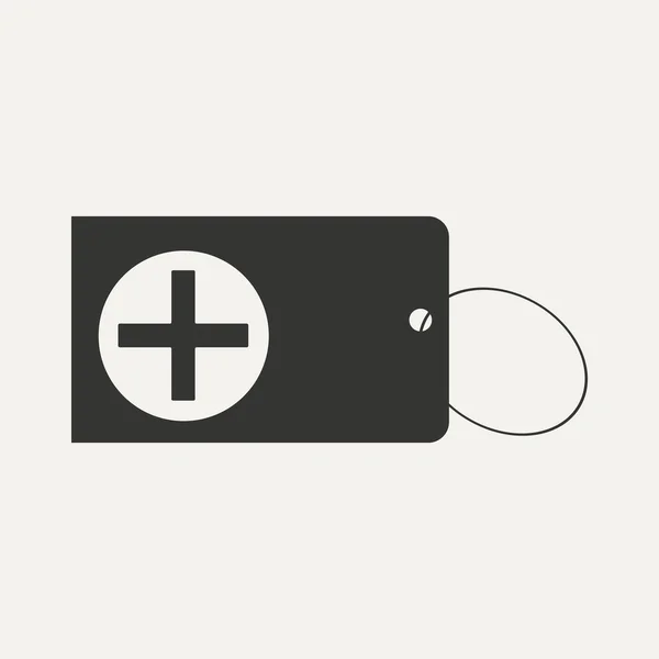 Flat in black and white mobile application first aid box