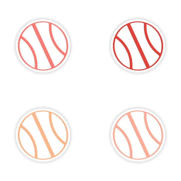 Assembly realistic sticker design on paper basketball