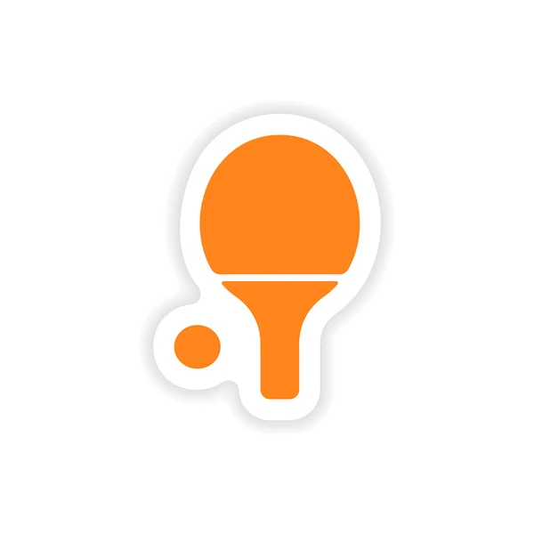 Icon sticker realistic design on paper table tennis