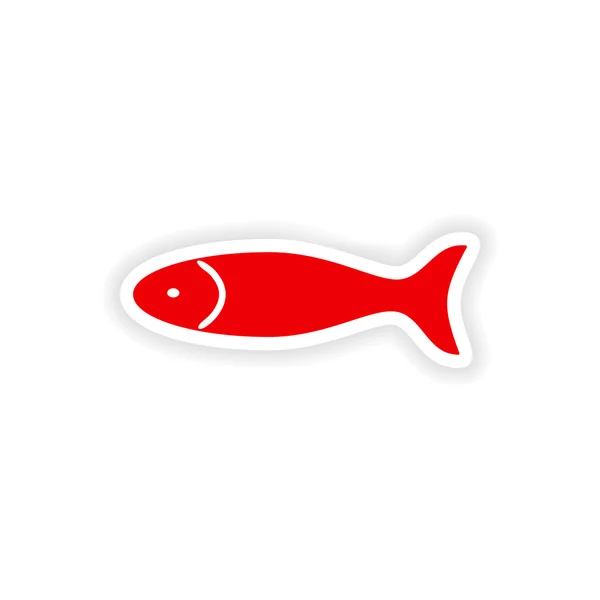 Icon sticker realistic design on paper fish