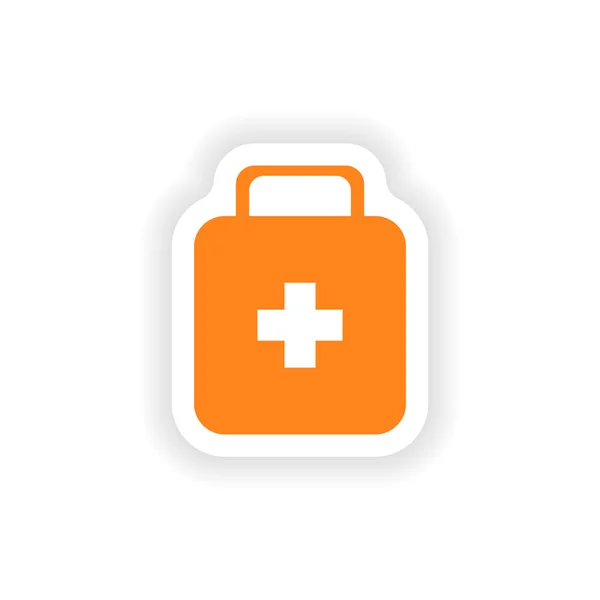 Icon sticker realistic design on paper medicine chest