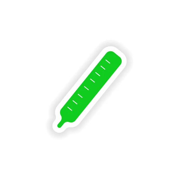 Icon sticker realistic design on paper thermometer