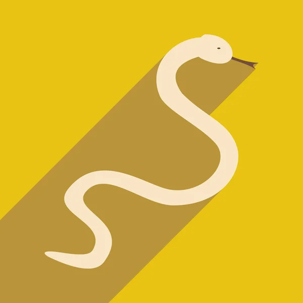 Flat with shadow icon and mobile application snake
