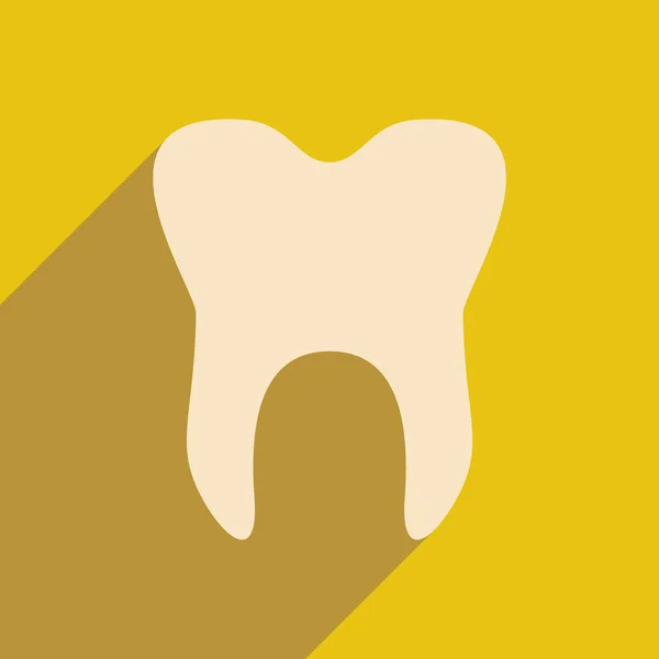 Flat with shadow icon and mobile application Dental logo