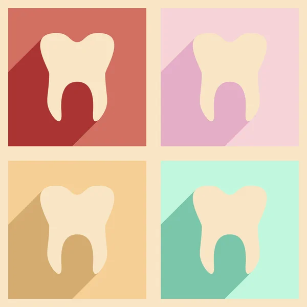 Flat with shadow concept and mobile application Dental logo