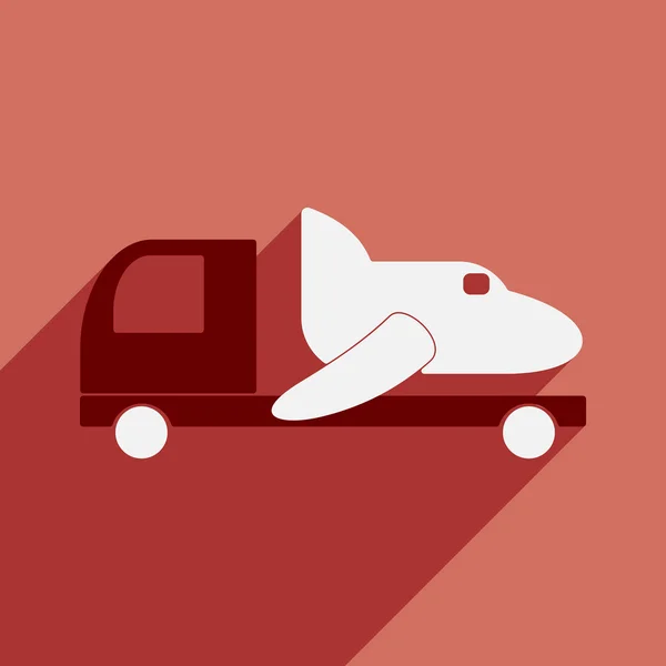 Flat with shadow icon and mobile application car airplane delivery