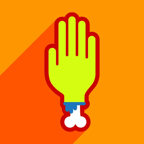 Flat with shadow icon and mobile application hand Halloween