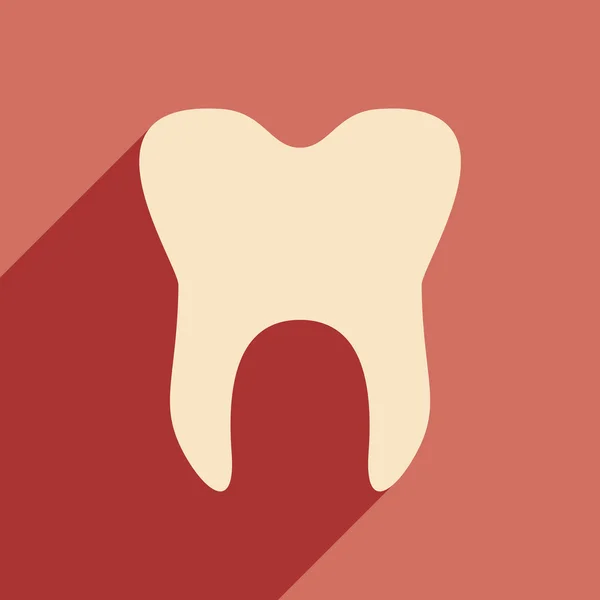 Flat with shadow icon and mobile application Dental logo