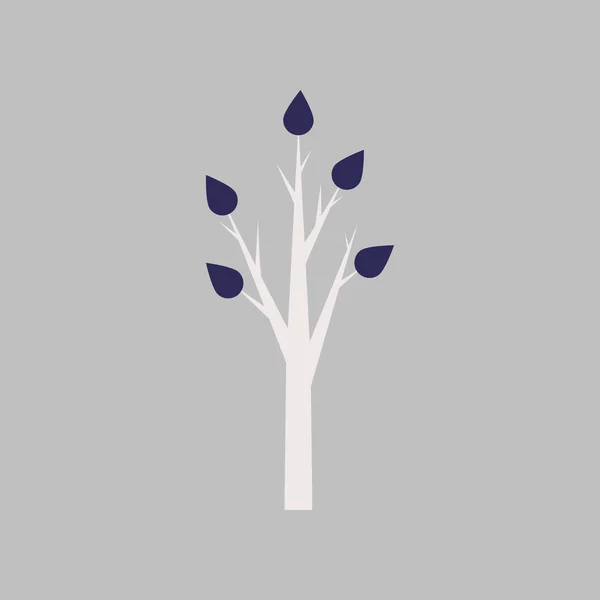 Flat with shadow icon and mobile application tree deciduous