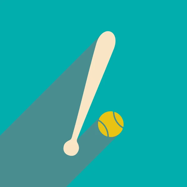 Flat with shadow icon and mobile applacation baseball