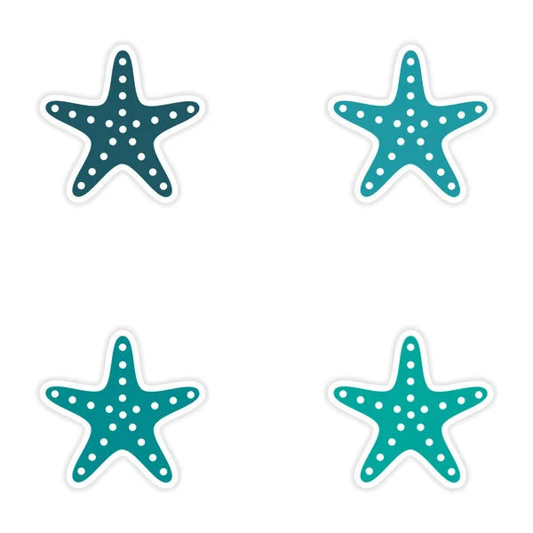 Assembly realistic sticker design on paper sea star