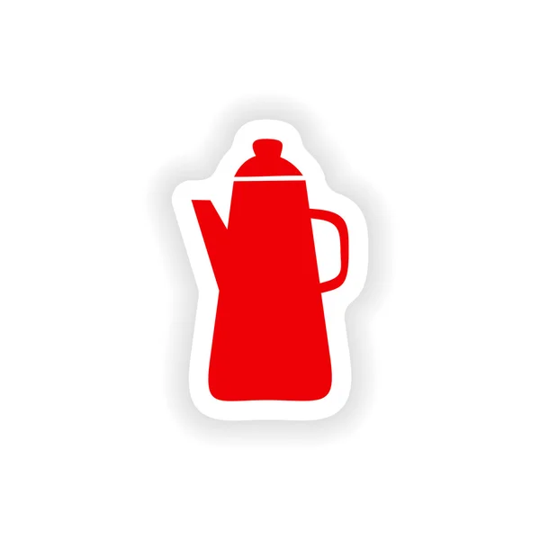 Icon sticker realistic design on paper coffee maker