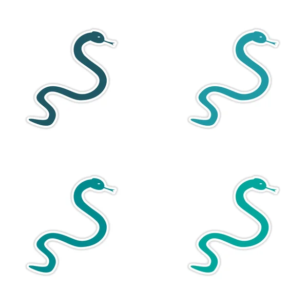 Assembly realistic sticker design on paper snakes