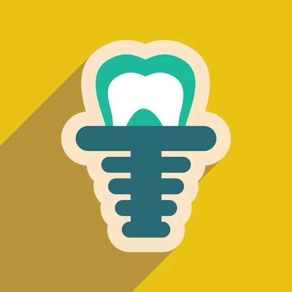 Icon of artificial tooth in flat style