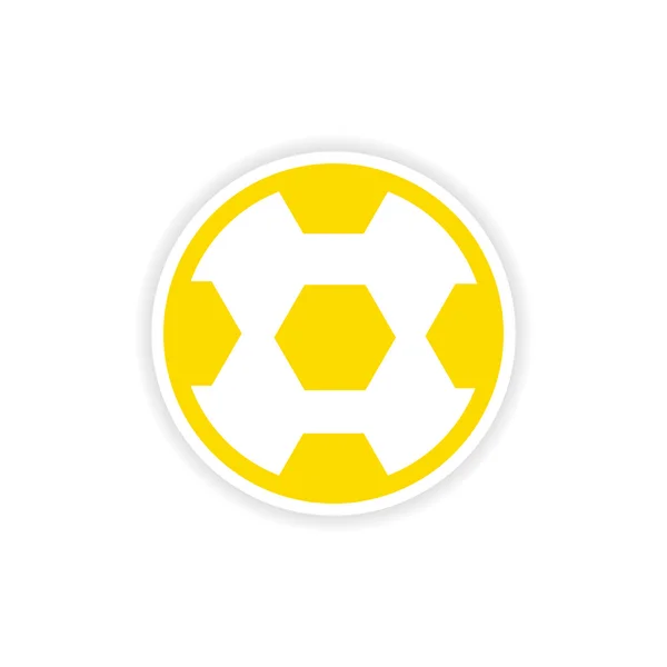 Paper sticker Brazilian football on white background