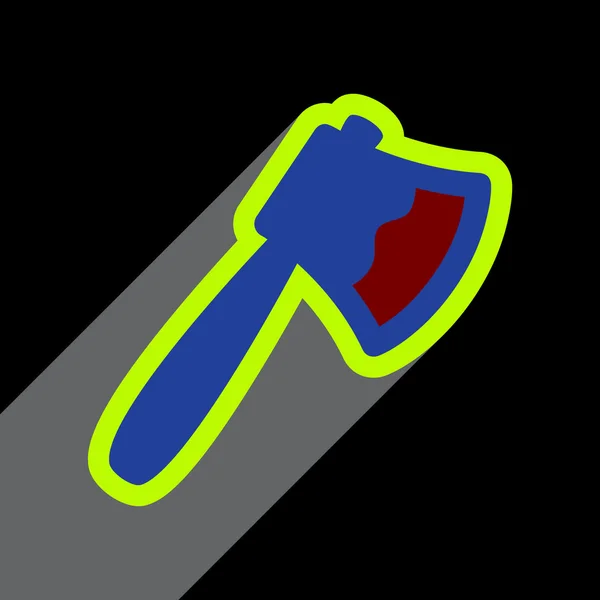 Flat with shadow Icon Axe on a colored background