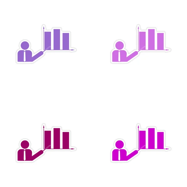 Stylish assembly sticker on paper People and chart