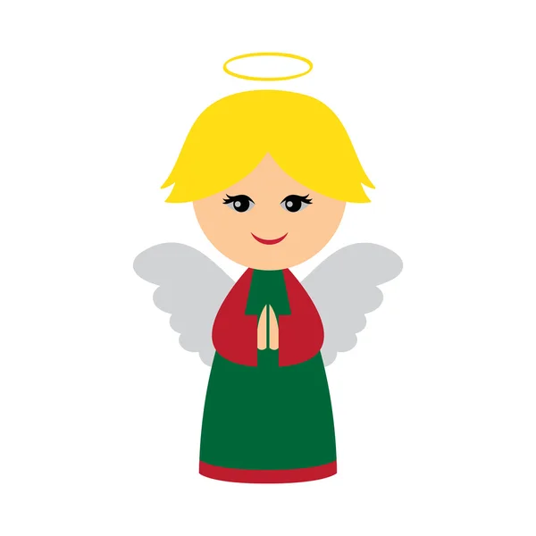Flat icon with long shadow Christmas angel