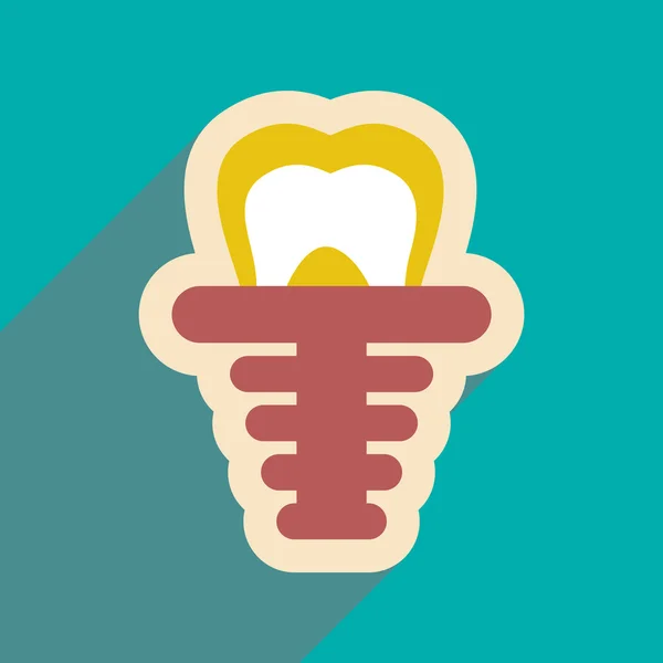 Icon of artificial tooth in flat style