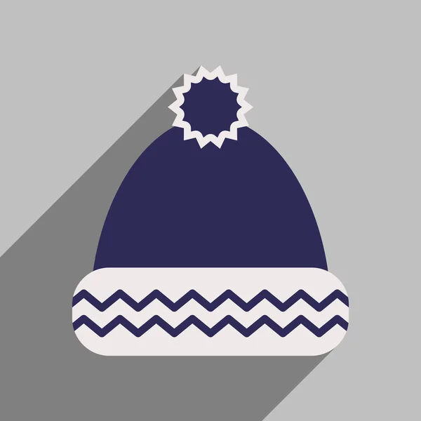 Flat icon with long shadow winter hat
