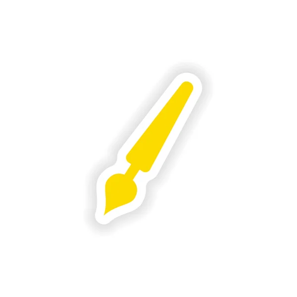 Icon sticker realistic design on paper pen