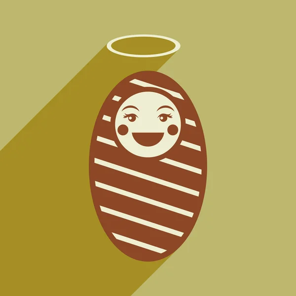 Flat icon with long shadow newborn Jesus