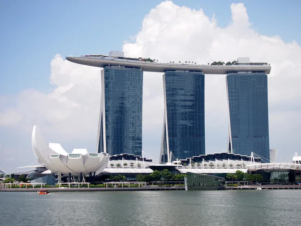 SINGAPORE - MAY 31, 2015: The Marina Bay Sands Resort Hotel in Singapore. It is an integrated resort and the world\'s most expensive standalone casino