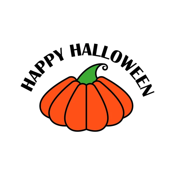 Vector emblem or poster for a holiday Halloween. Orange pumpkin, to decorate  party  celebration.