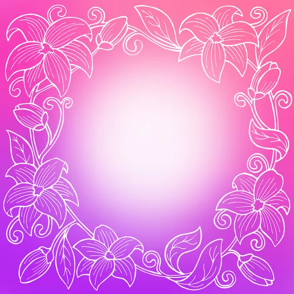 Flower white violet pink circle frame abstract background illustration vector