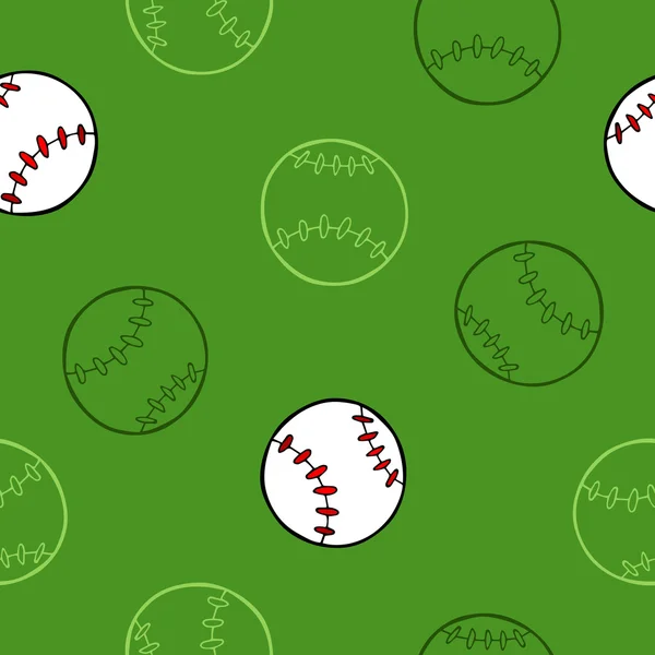 Baseball sport ball graphic art green background seamless pattern illustration vector