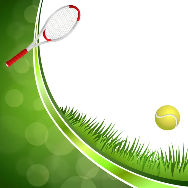 Background abstract green tennis sport yellow ball ribbon circle frame illustration vector