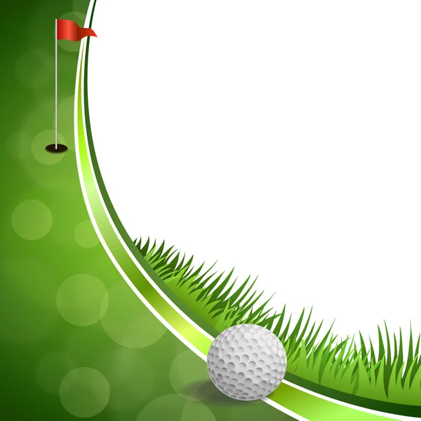 Background abstract green golf sport white ball red flag illustration vector