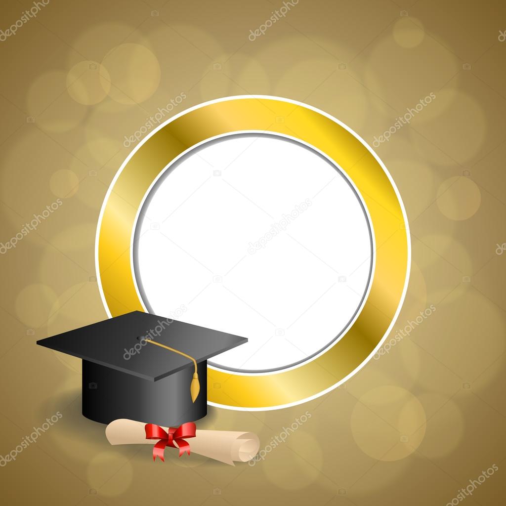 Fondo Abstracto Beige Educación Graduación Cap Diploma Rojo Arco