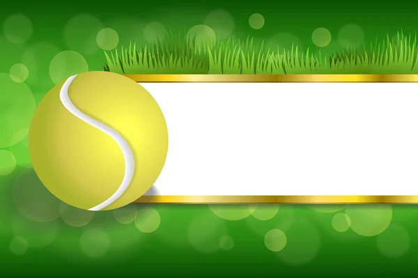 Background abstract green sport white tennis yellow ball gold strips frame illustration vector