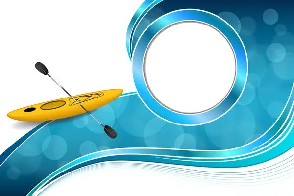 Background abstract blue yellow kayak sport circle frame illustration vector