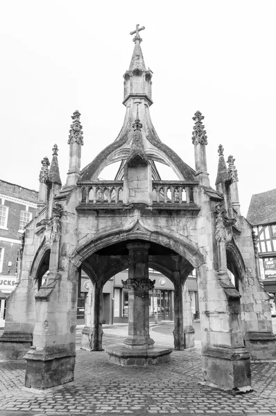 Poultry Cross low angle black and white photography, Salisbury,