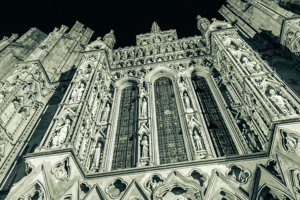 ENGLAND, WELLS - 20 SEP 2015: Wells Cathedral by night