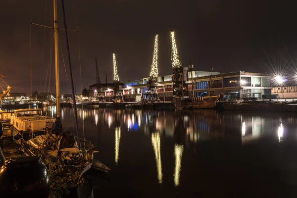 Bristol harbour Cranes by night B