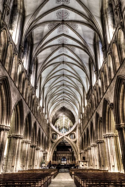 Wells Cathedral inside, Nave HDR