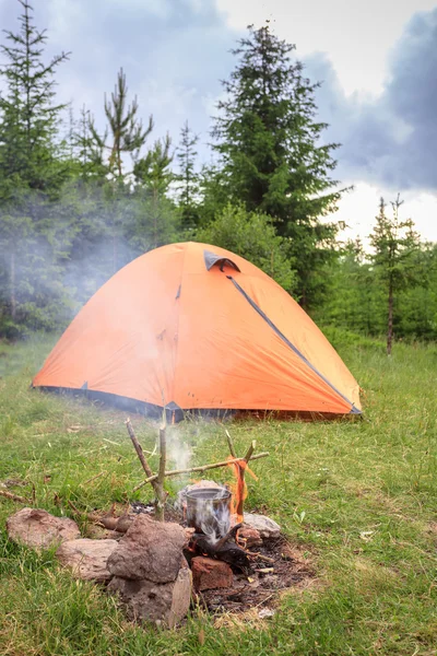 Tent near the fire