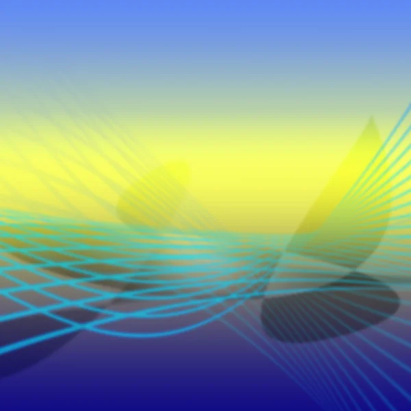 Yellow to Blue Gradients Background with light blue Lines and Wings like shadows