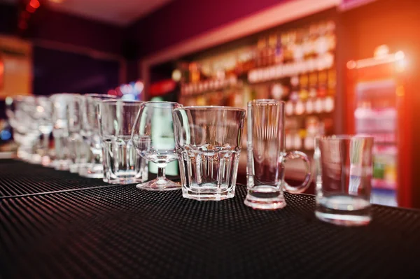 Set of collection cup glasses for bar drinks